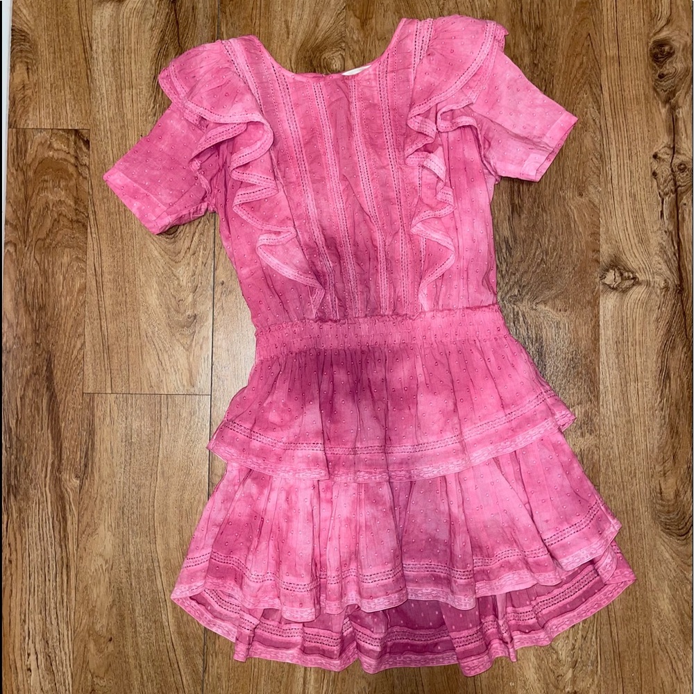 LoveShackFancy Pink Natasha mini dress